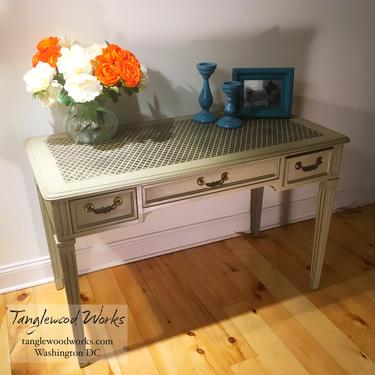 Taupe and Bronze Patterned Writers Desk