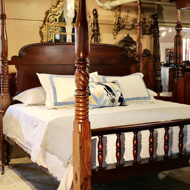 West Indies Tall Post Bed in Mahogany, Circa 1850