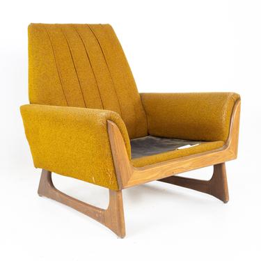 Adrian Pearsall Style Kroehler Mid Century Walnut Gondola Lounge Chair - mcm 
