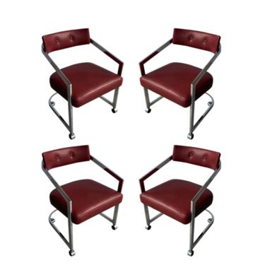 Milo Baughman Rolling Chairs, Set of 4