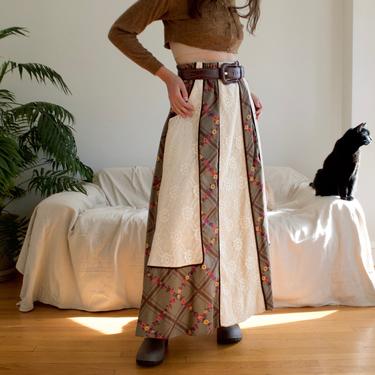 chessa davis patchwork lace ankle grazing cottagecore skirt 