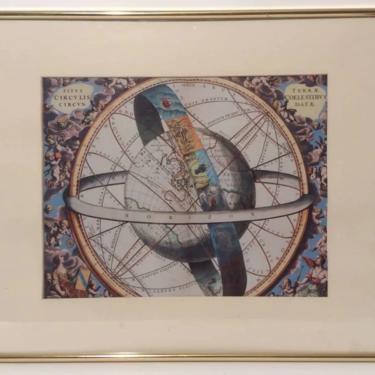 Vintage Andreas Cellarius Lithograph Harmonia Macrocosmica Plate 11 The Location of the Earth 20x16 