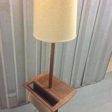 Danish Floor Lamp with Table and Magazine Rack Integrated