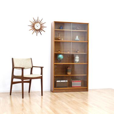 Mid Century Tall Bookcase Display Cabinet 