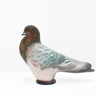 Vintage Glo Coalson Pigeon Ceramic Bird Raku Bird Sculpture Realistic Porcelain 66/200 