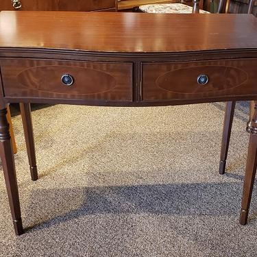 Item #R57 Traditional Serpentine Front Hall Table w/ Two Drawers