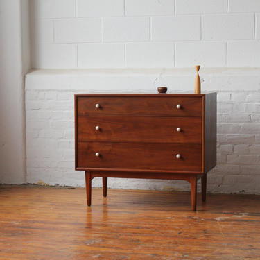 Restored Drexel Declaration Walnut Bachelor Chest with Pull-Out Vanity by Kipp Stewart and Stewart MacDougal 