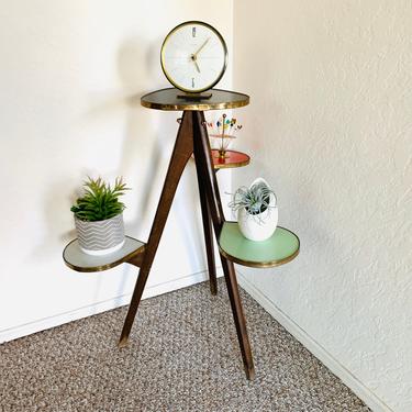 Formica Corner Table, Tiered Indoor Planter, Mid Century Plant Table, Vintage Etagere, Indoor Plant Stand, End Table, Display Table, Atomic 