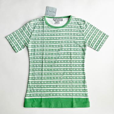 1980s Green + White YSL Yves Saint Laurent T-Shirt NWT 