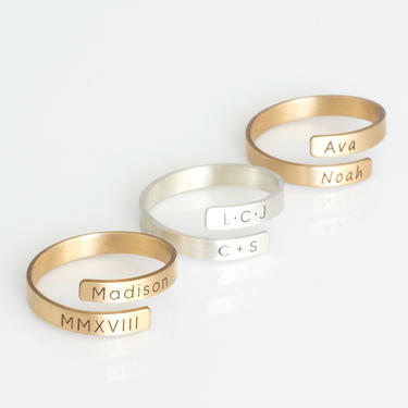 Custom Name Ring, Personalized Name Ring, Custom Initial Ring, Personalized Ring Gift For Her, Kids Name Ring in Gold, Silver, Rose Gold 