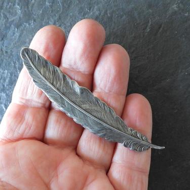 Silver Feather Brooch 