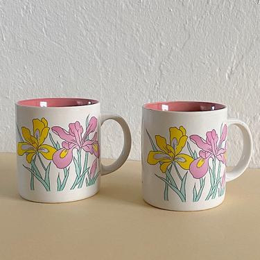 Ceramic Iris Flower Mug Set