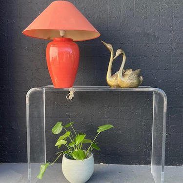 Coral Ceramic Lamp with Shade