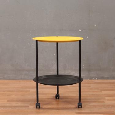 Compact Industrial Yellow &amp; Black Side Table