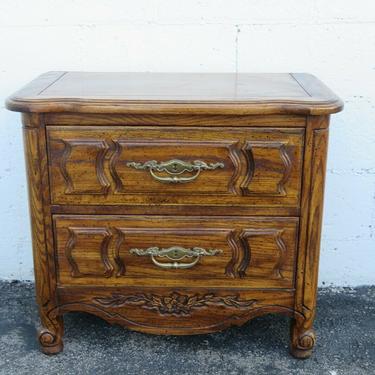French Distressed Carved Nightstand Side End Bedside Table 2480