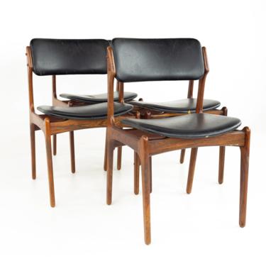 Erik Buch Mid Century Rosewood Dining Chairs - Set of 4 - mcm 
