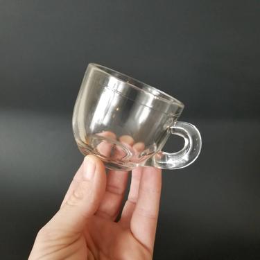 Vintage Punch Glass / Clear Punch Bowl Glass with Small Handle / Scrolled Punch Cup / Replacement Punchbowl Cup / Single Punch Glass 