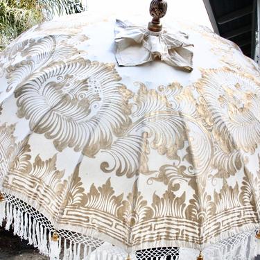 Preorder for October 2020 Arrival!  - New Full Painted Ceremonial Balinese Umbrella in Natural - Bali 