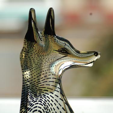 Abraham Palatnik Lucite Acrylic Art Fox Bust / Head Pop Art OP Optic Figurine Sculpture ~ Made in Brazil ~ Excellent Condition 