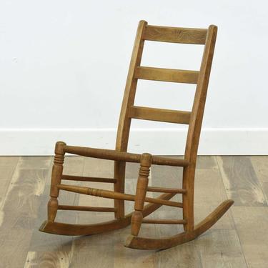 Ladderback Rocking Chair W/ Rush Seat