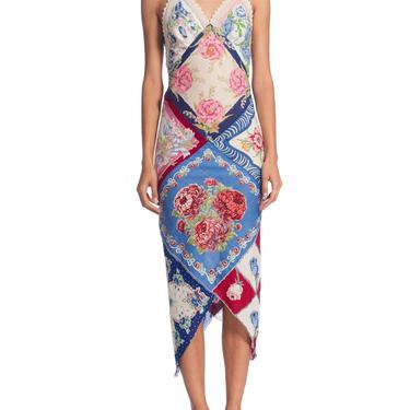 Morphew-bias Cut 1940's Floral Handkerchief + Victorian Lace Cotton Dress Size: S 