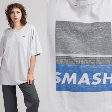 90s Nike Logo Smash Shirt - Mens 2XL | Vintage Off-White Distressed Oversized Tee 