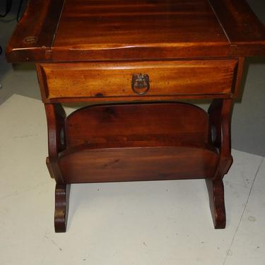 SOLD - Table with a drawer and a magazine rack at the bottom.  Great side table or night stand.