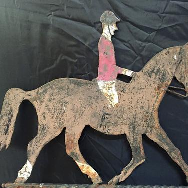 SOLD. Primitive Horse & Rider Weathervane | Equestrian Art/Sculpture | Folk Art