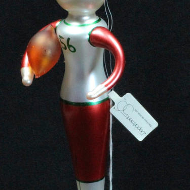 Beaux Arts Department 56 Football Player Glass Christmas Ornament with Tags 