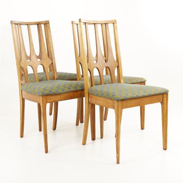 Broyhill Brasilia Brutalist Mid Century Walnut Dining Chairs - Set of 4 