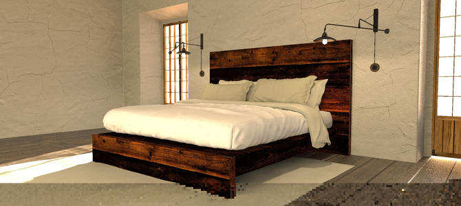 Low Platform Bed From Reclaimed Wood, Asian Style Low Bed Frames