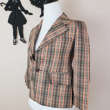 Vintage 1950's Boys Plaid Suit Coat/ 60s Plaid Toddler Jacket 