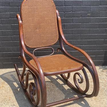 Antique Caned Bentwood Rocking Chair