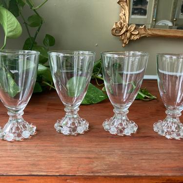 Imperial Glass Candlewick Footed Juice Glasses 