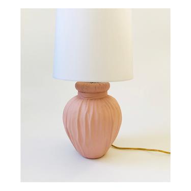 Vintage 1980s Pink Draped Plaster Lamp 
