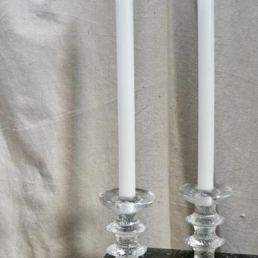 S/2 Iittala Festivo Molded Glass Candleholders
