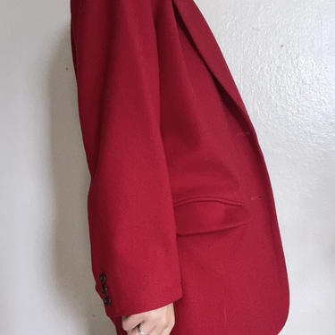 primary red wool blazer jacket size large 
