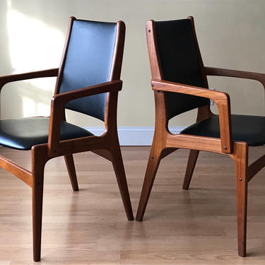 Set of Two Erik Buch Teak Danish Dining Chairs with arms (two armchairs only) 