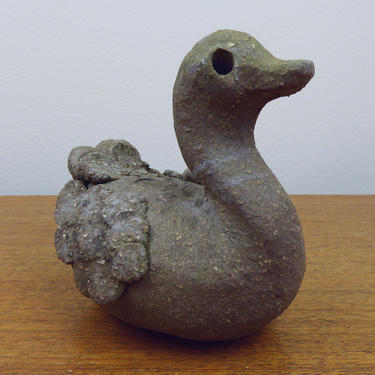 Margaret L Hudson Sculpture | Small Duck Duckling #2 | Earth Arts Studio | Central Valley Coalinga CA 