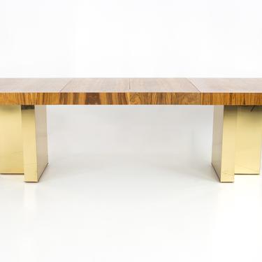 Milo Baughman for Thayer Coggin Mid Century Brazilian Rosewood and Brass Pedestal Dining Table - mcm 