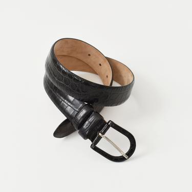 vintage 90s black leather belt, size S / M 