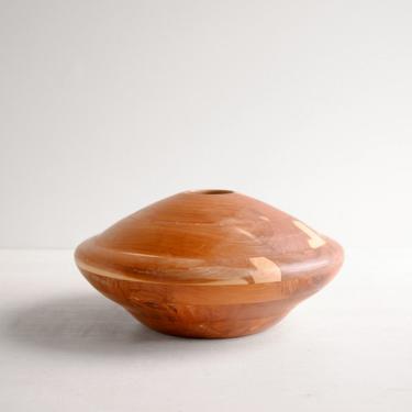 Vintage Handmade Cedar Wood Vessel, Handcrafted Wood Vase by D.M. Sylvester 