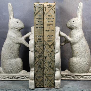 FOR BUNNY LOVERS | Gorgeous Cast-Iron Bunny Bookends | Vintage Nursery Decor | Library Decor 