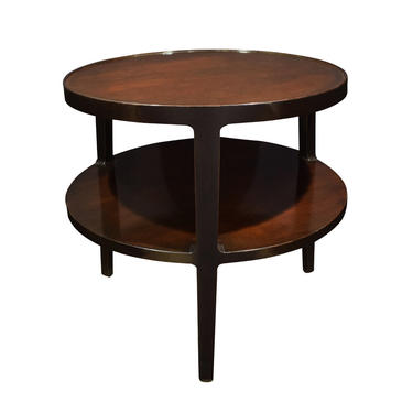 Edward Wormley 2-Tier Round Side Table In Mahogany 1947