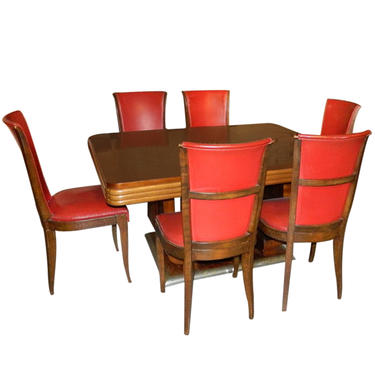 Original French Art Deco Modernist Dining Table and Chairs 1930's