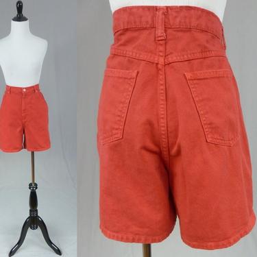 80s Red Jean Mom Shorts - High Waisted - Cotton Denim - Midwestern Jeans Co - Vintage 1980s - 31