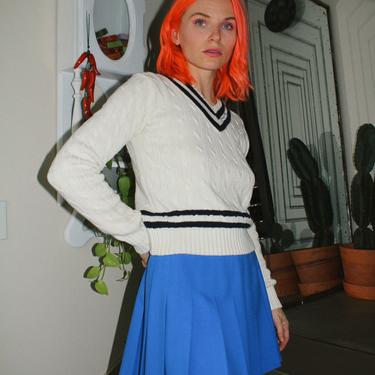 Cobalt Pleated Mini Skirt 