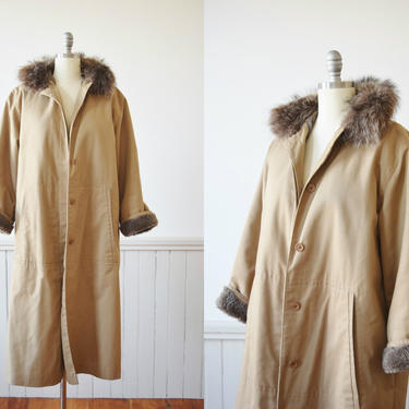 1970s Bonnie Cashin Fleece Lined Trench | Vintage Coat | M 