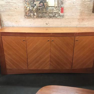 Vintage Mid Century Modern Milo Baughman Style Burled Wood Lacquered Credenza