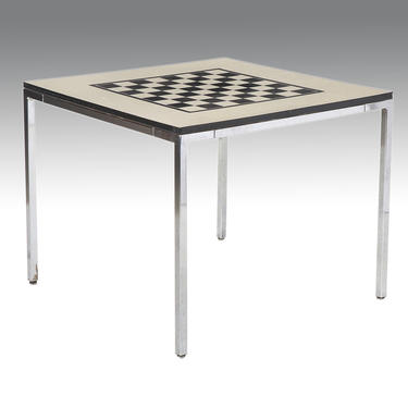 Vintage Checkerboard Top Table Metal Resin Mid Century Modern Style 